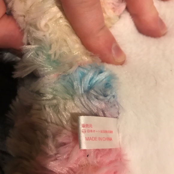 Rainbow Pastel Fluffy Axolotl Plush - Picture 4 of 8